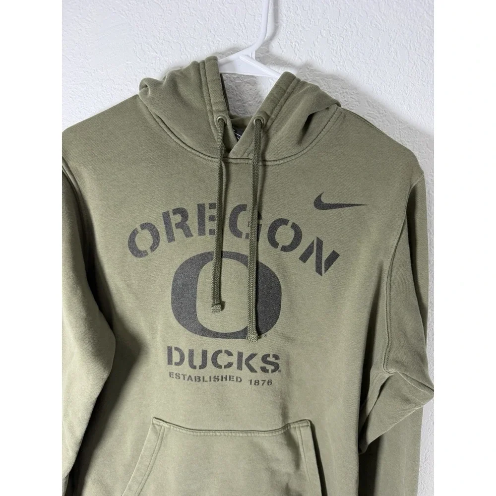 Nike Oregon Ducks Pullover Hoodie Olive Green Men's Medium NCAA Sweatshirt